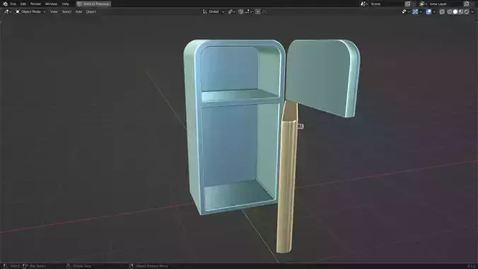 Retro fridge 1950s refridgerator 3D model