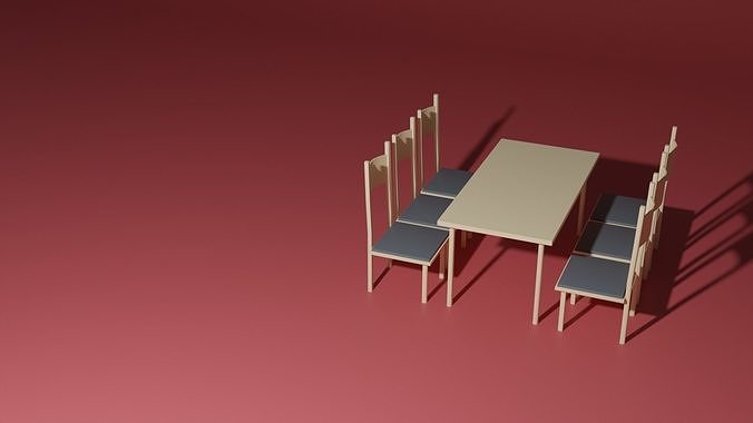 Table and chairs 3D model