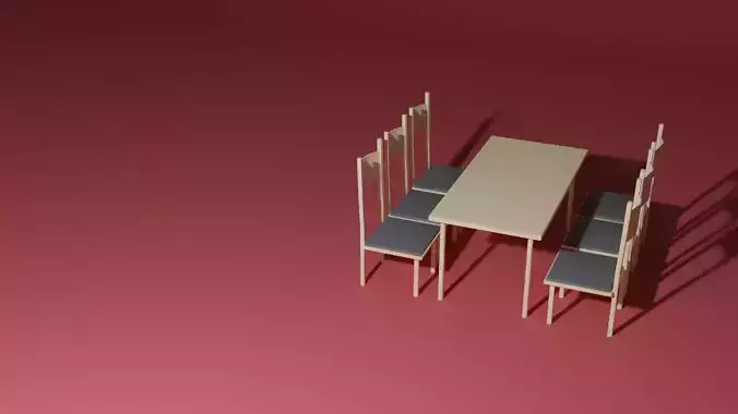 Table and chairs 3D model