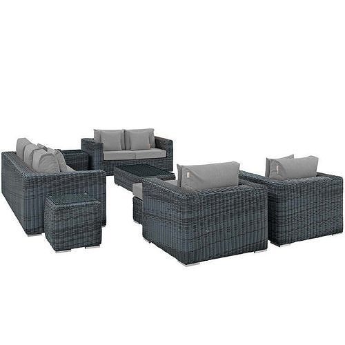 Wicker Rattan Seating Group  3D model 7