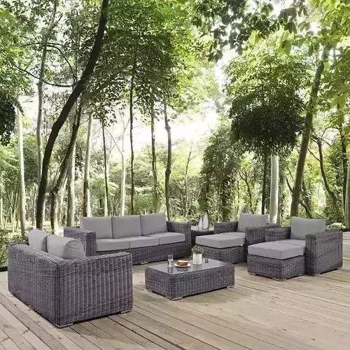 Wicker Rattan Seating Group  3D model