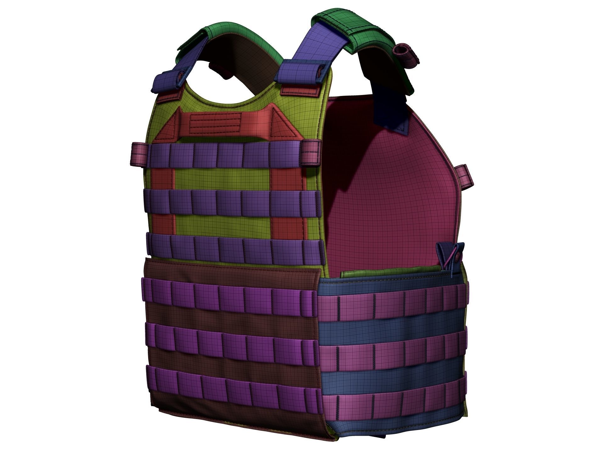 Military Bulletproof Plate Carrier Vest LBT 6094 - High Poly 3D model_17