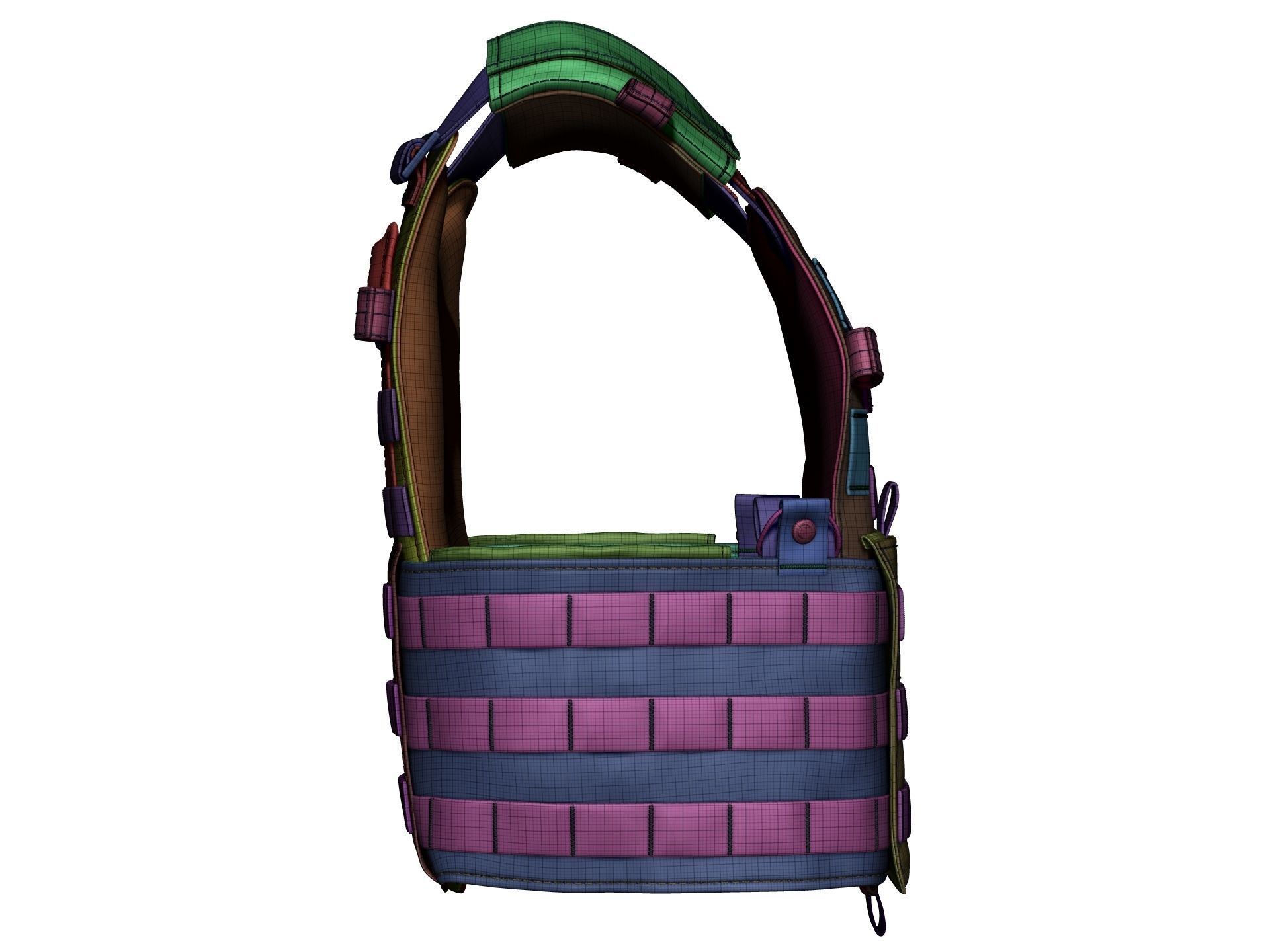 Military Bulletproof Plate Carrier Vest LBT 6094 - High Poly 3D model_16