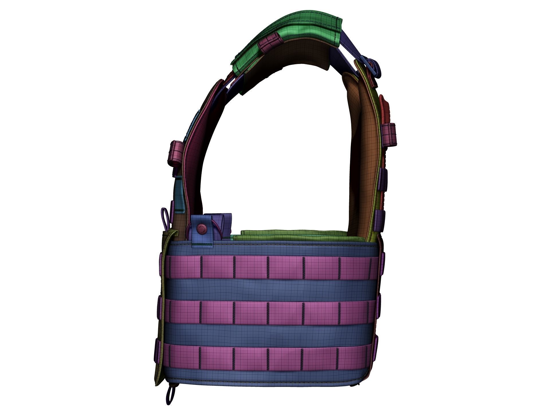 Military Bulletproof Plate Carrier Vest LBT 6094 - High Poly 3D model_20