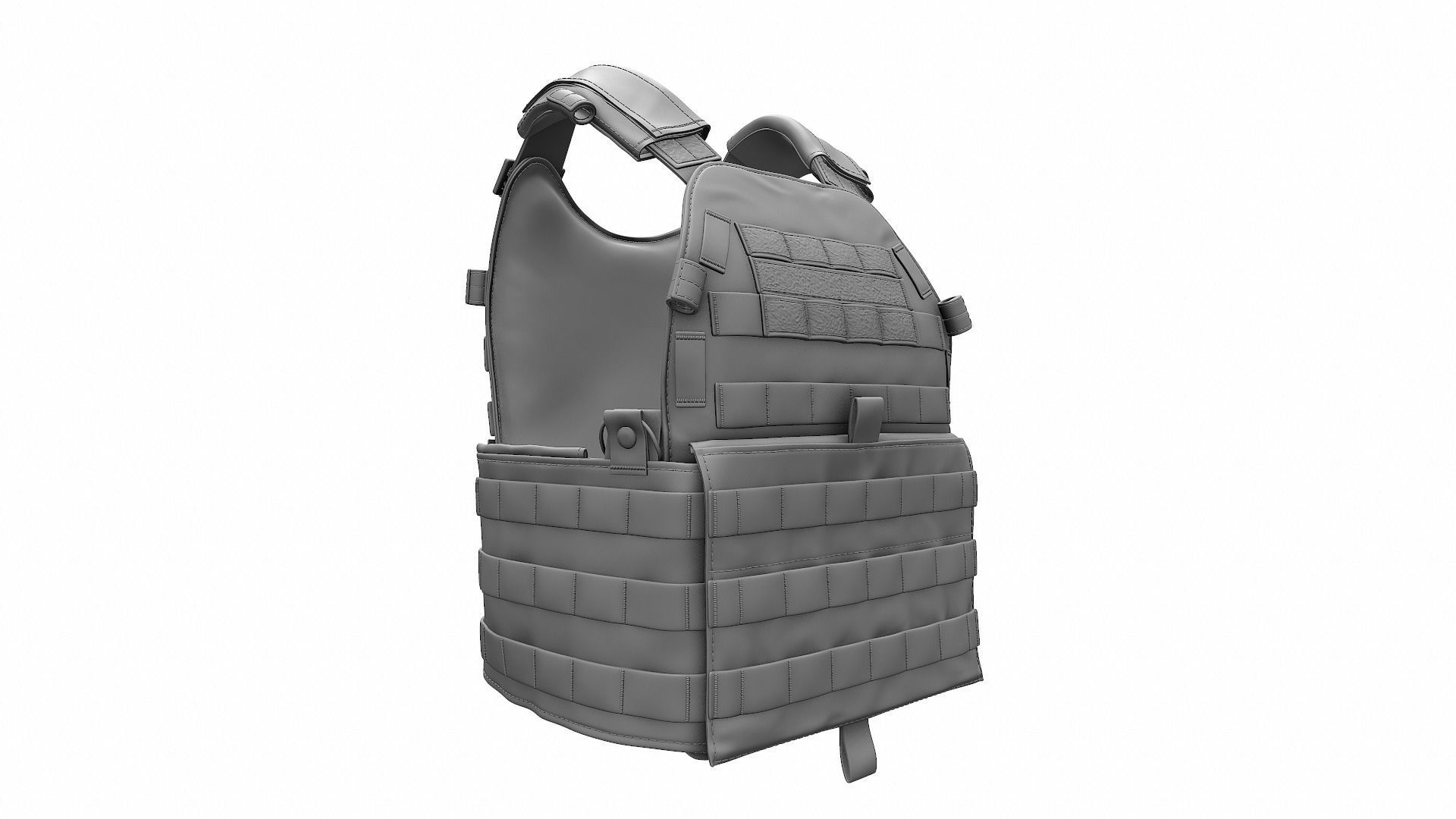 Military Bulletproof Plate Carrier Vest LBT 6094 - High Poly 3D model_2