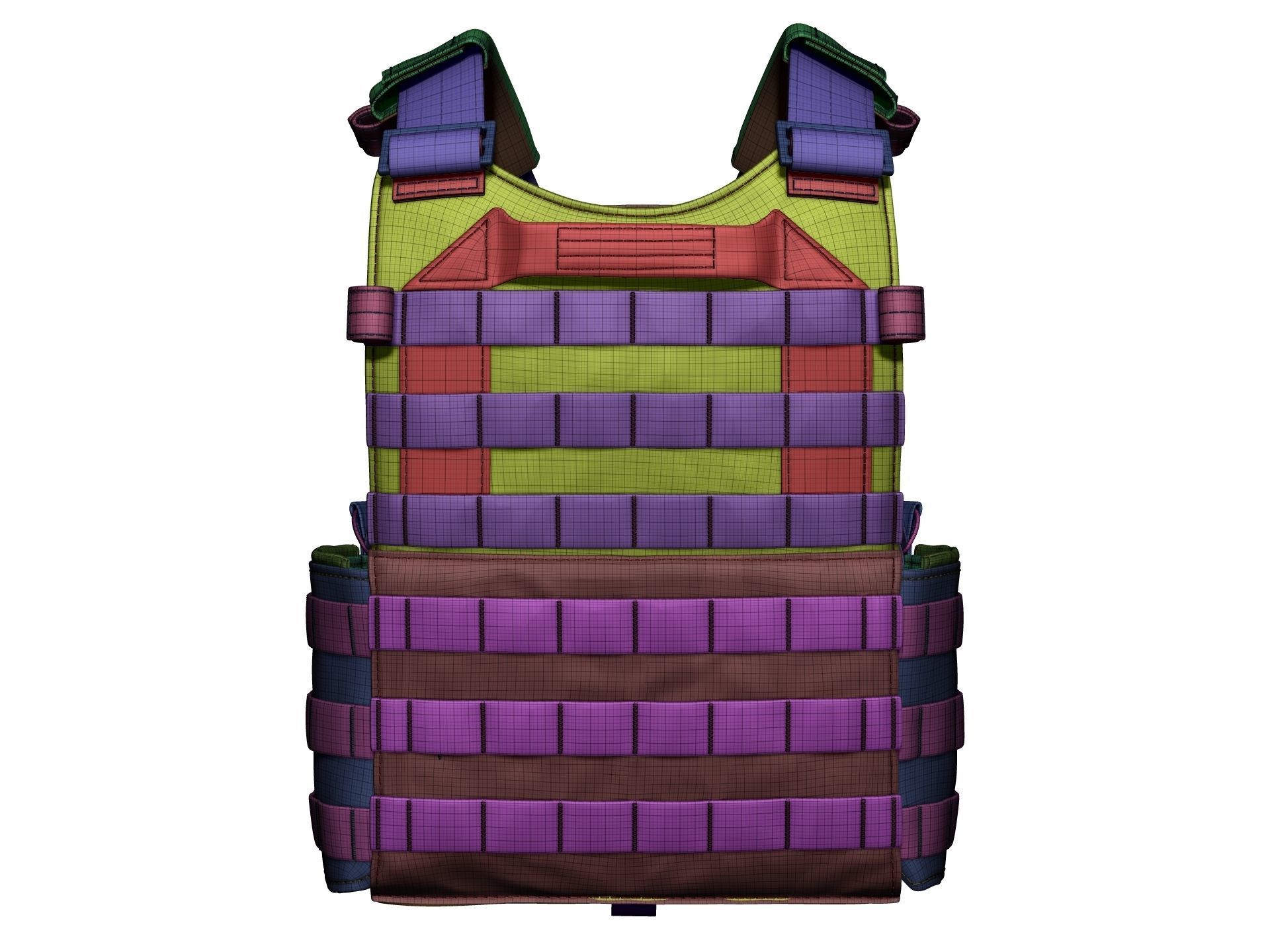 Military Bulletproof Plate Carrier Vest LBT 6094 - High Poly 3D model_18