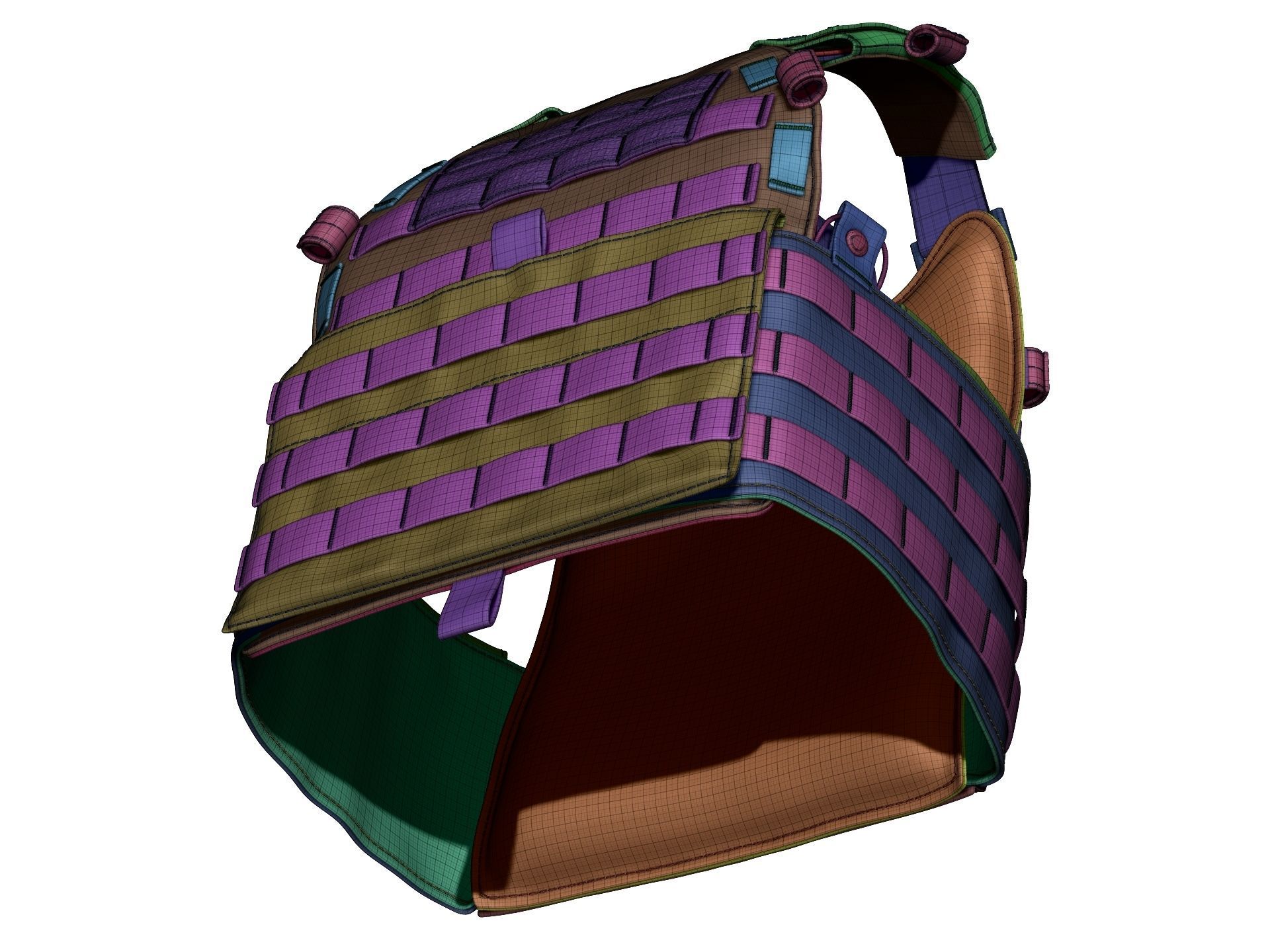 Military Bulletproof Plate Carrier Vest LBT 6094 - High Poly 3D model_25