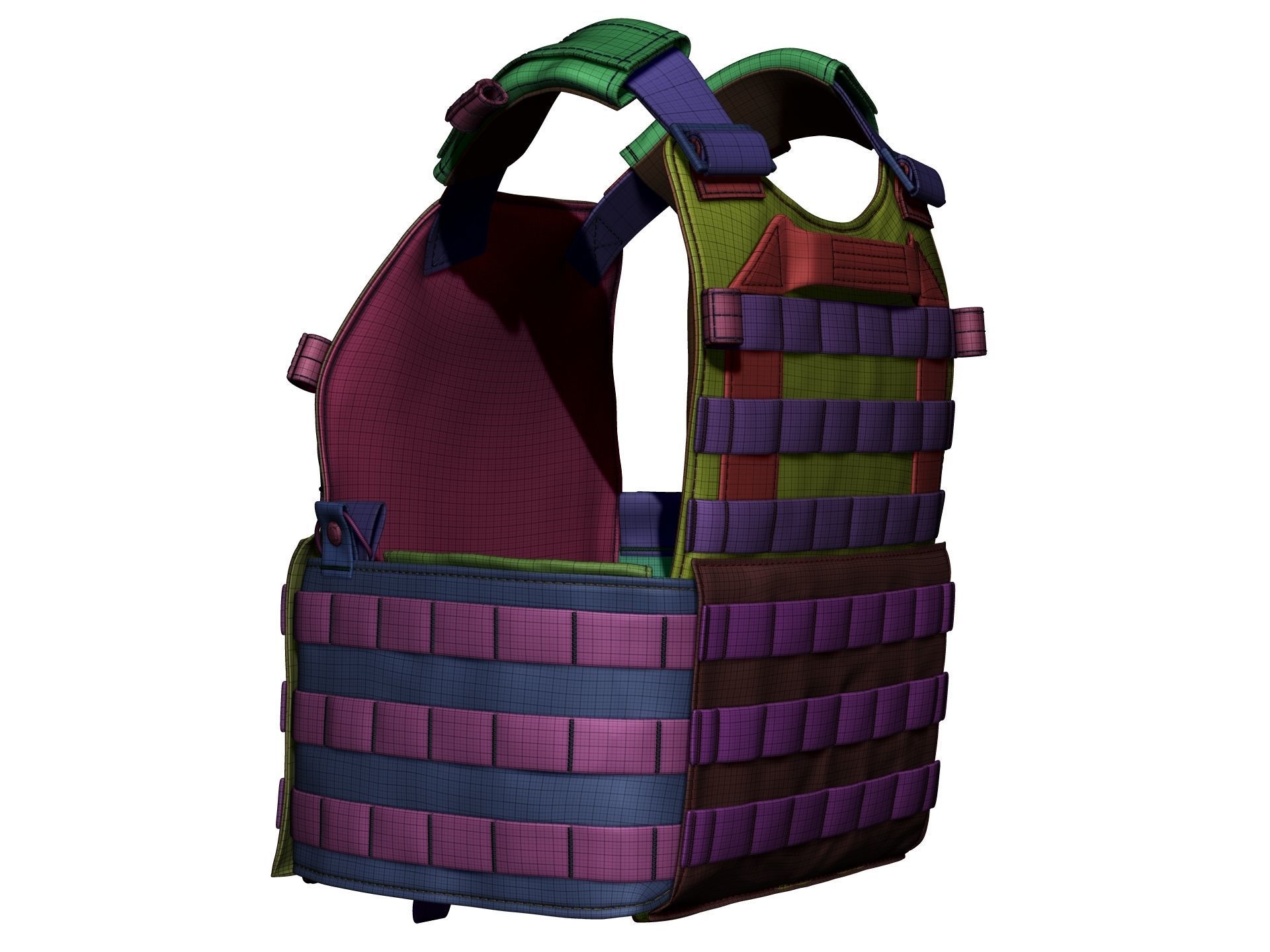 Military Bulletproof Plate Carrier Vest LBT 6094 - High Poly 3D model_19