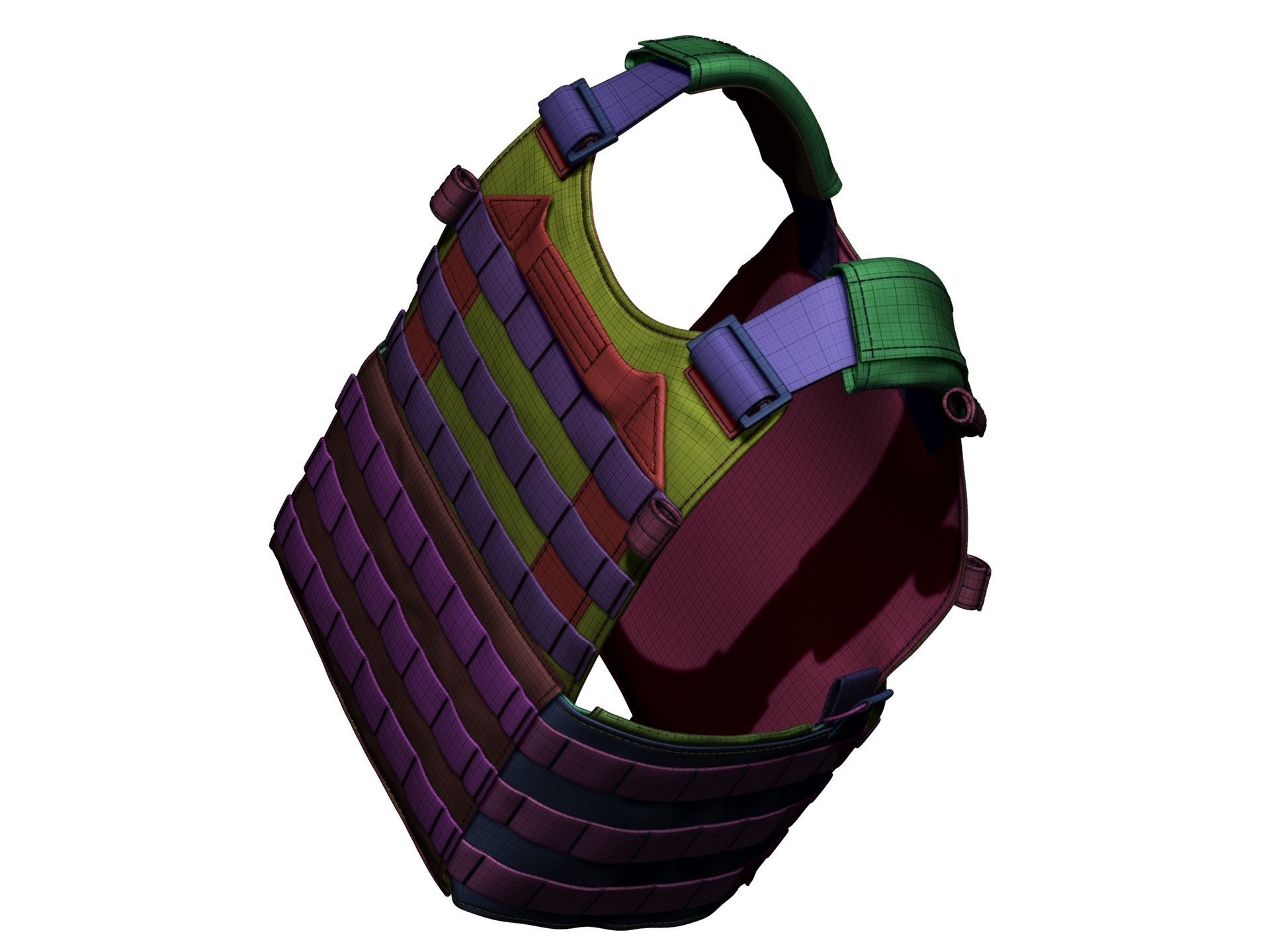 Military Bulletproof Plate Carrier Vest LBT 6094 - High Poly 3D model_24