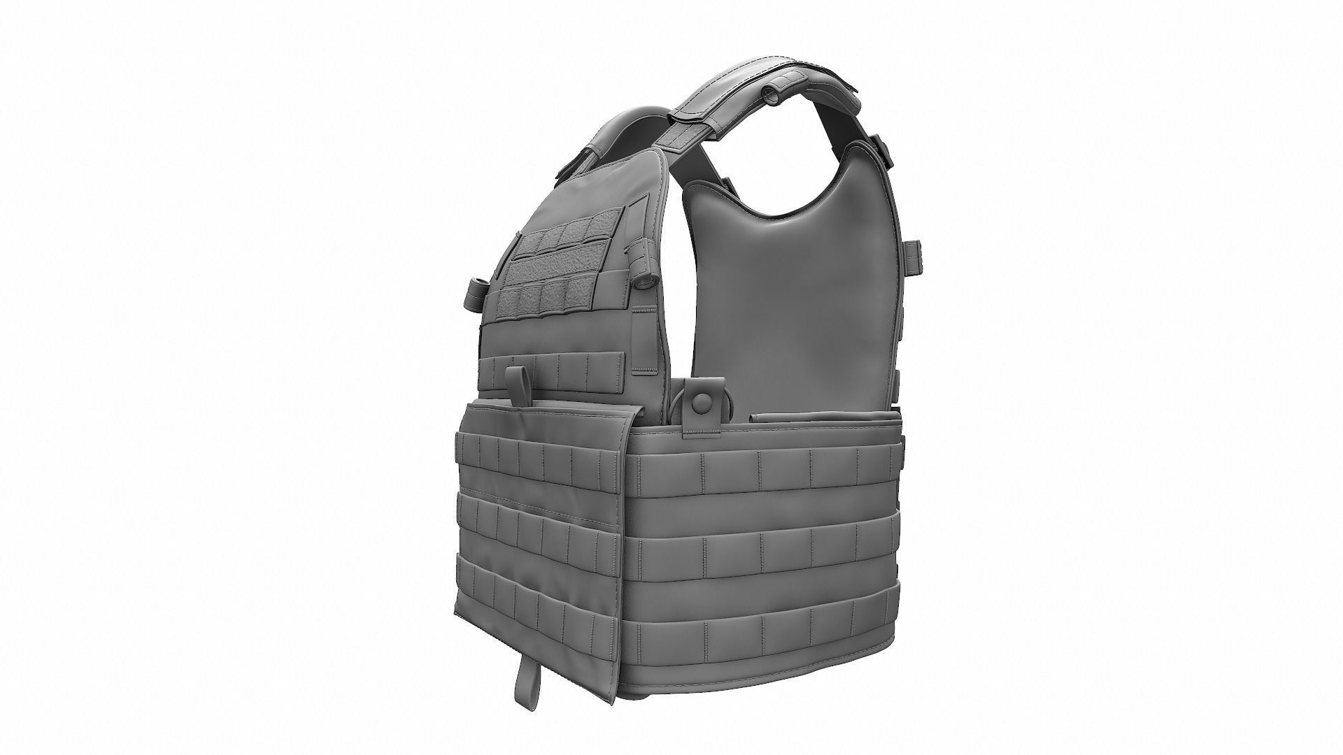 Military Bulletproof Plate Carrier Vest LBT 6094 - High Poly 3D model_8