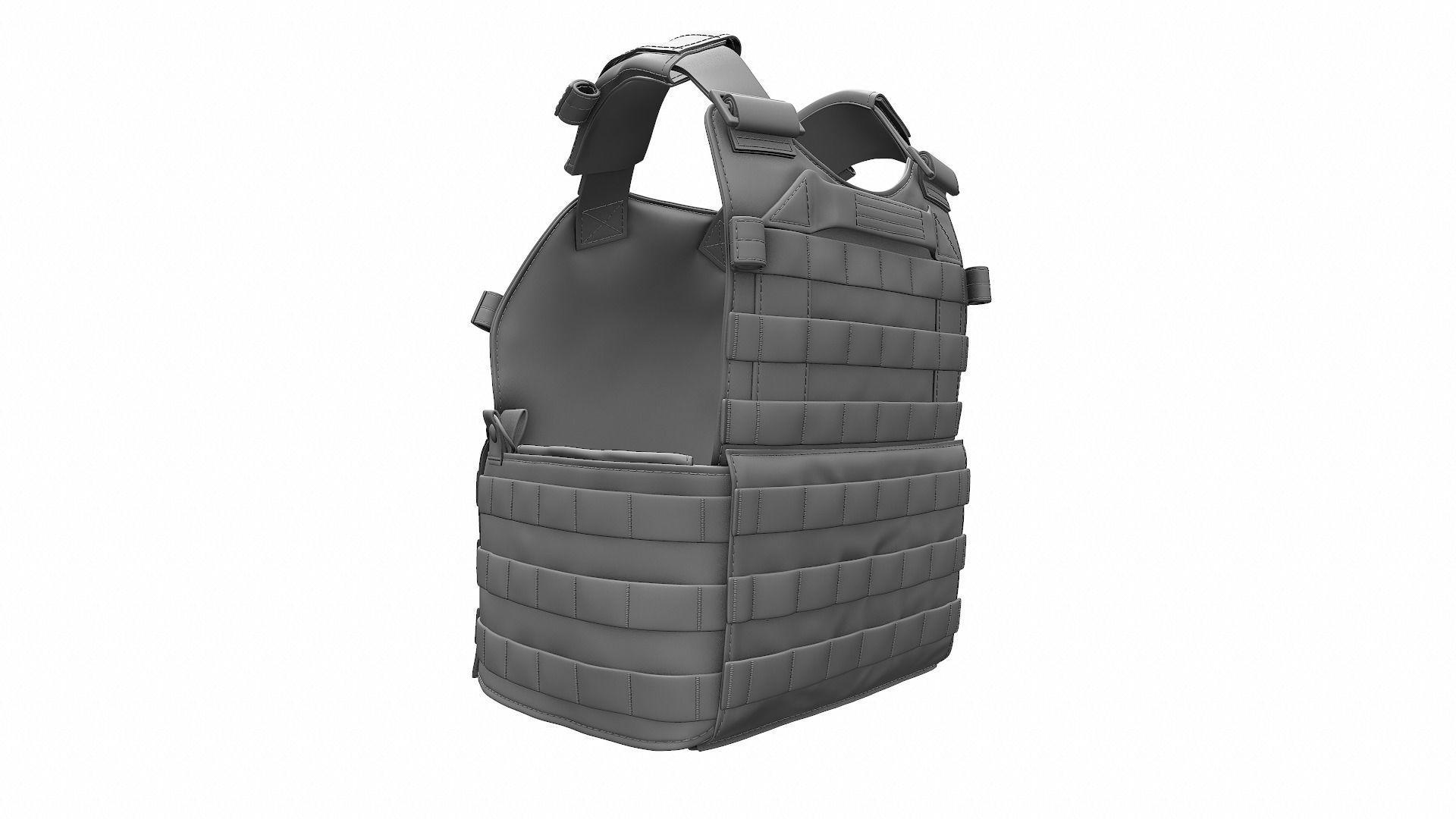 Military Bulletproof Plate Carrier Vest LBT 6094 - High Poly 3D model_6