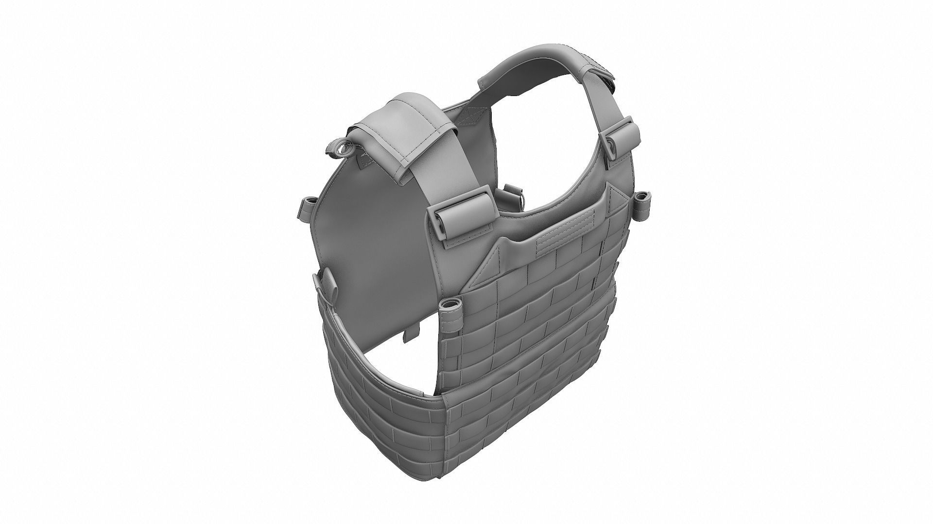 Military Bulletproof Plate Carrier Vest LBT 6094 - High Poly 3D model_11