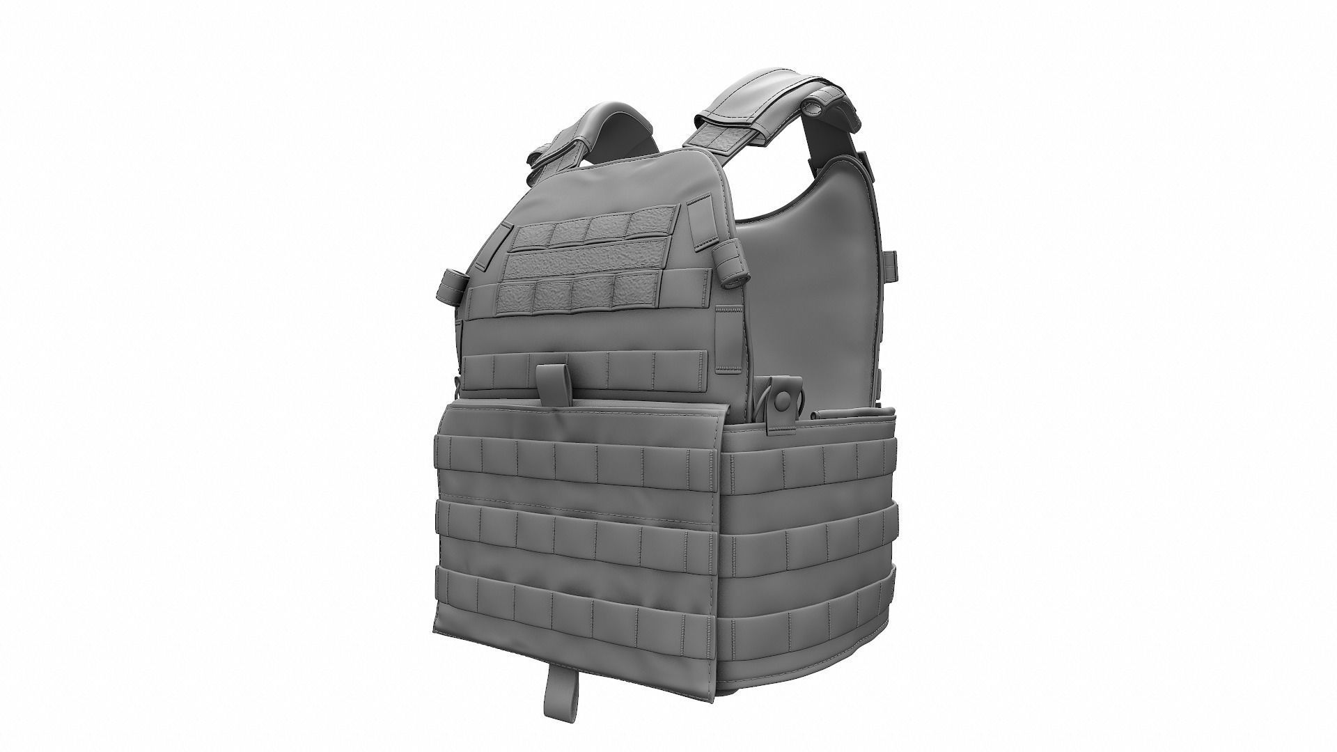Military Bulletproof Plate Carrier Vest LBT 6094 - High Poly 3D model_9