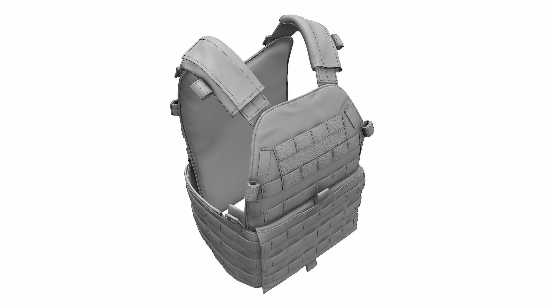 Military Bulletproof Plate Carrier Vest LBT 6094 - High Poly 3D model_10
