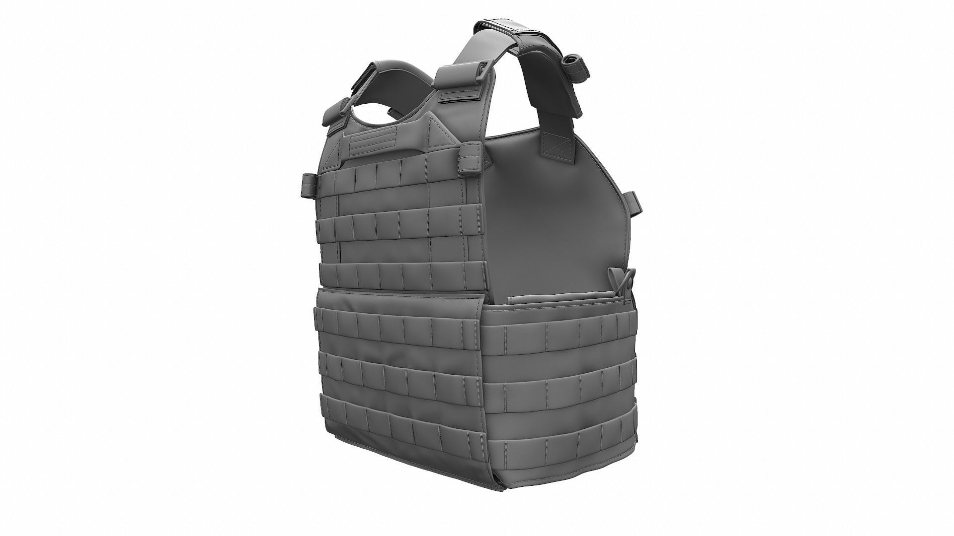 Military Bulletproof Plate Carrier Vest LBT 6094 - High Poly 3D model_4