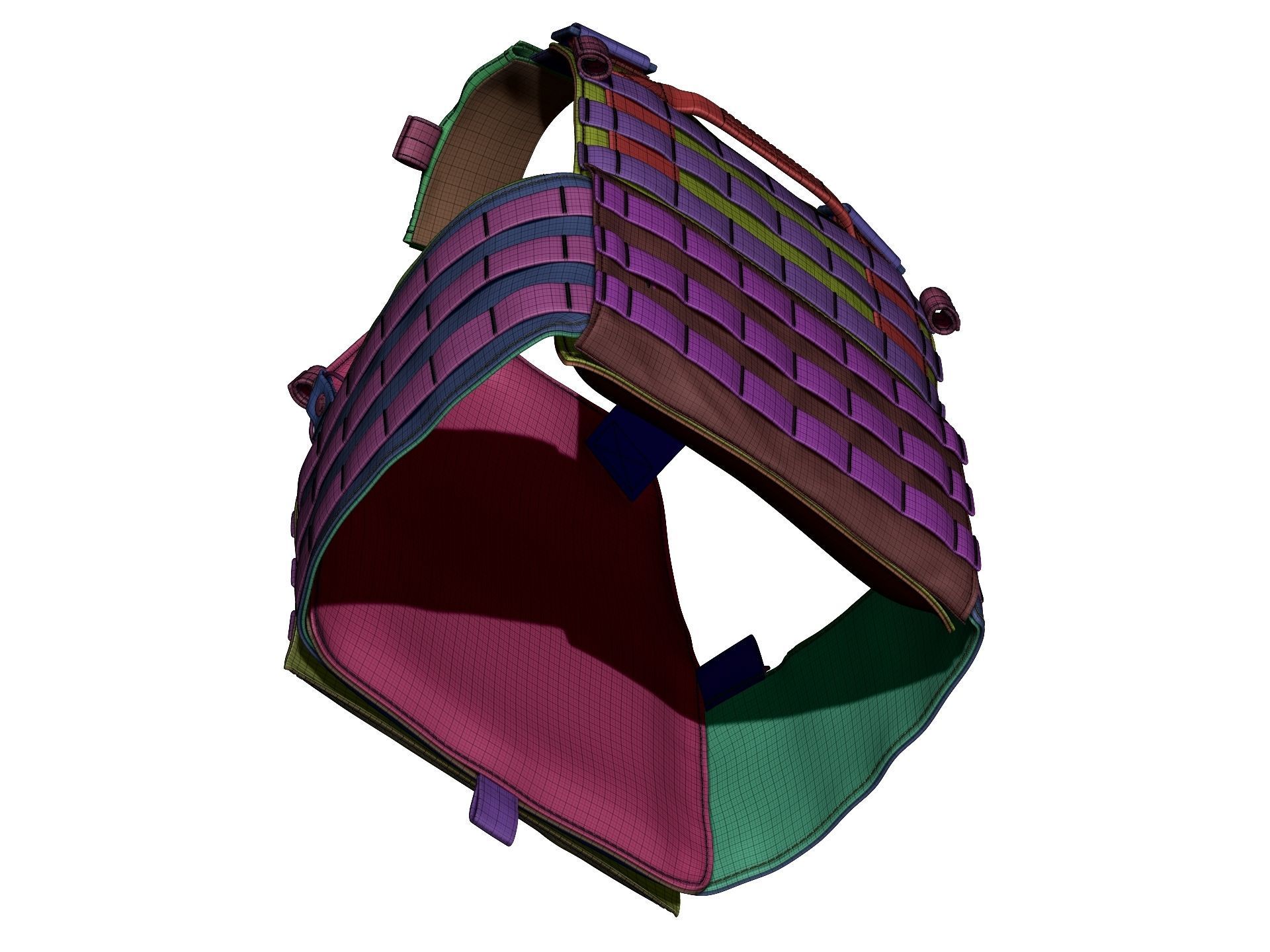 Military Bulletproof Plate Carrier Vest LBT 6094 - High Poly 3D model_23