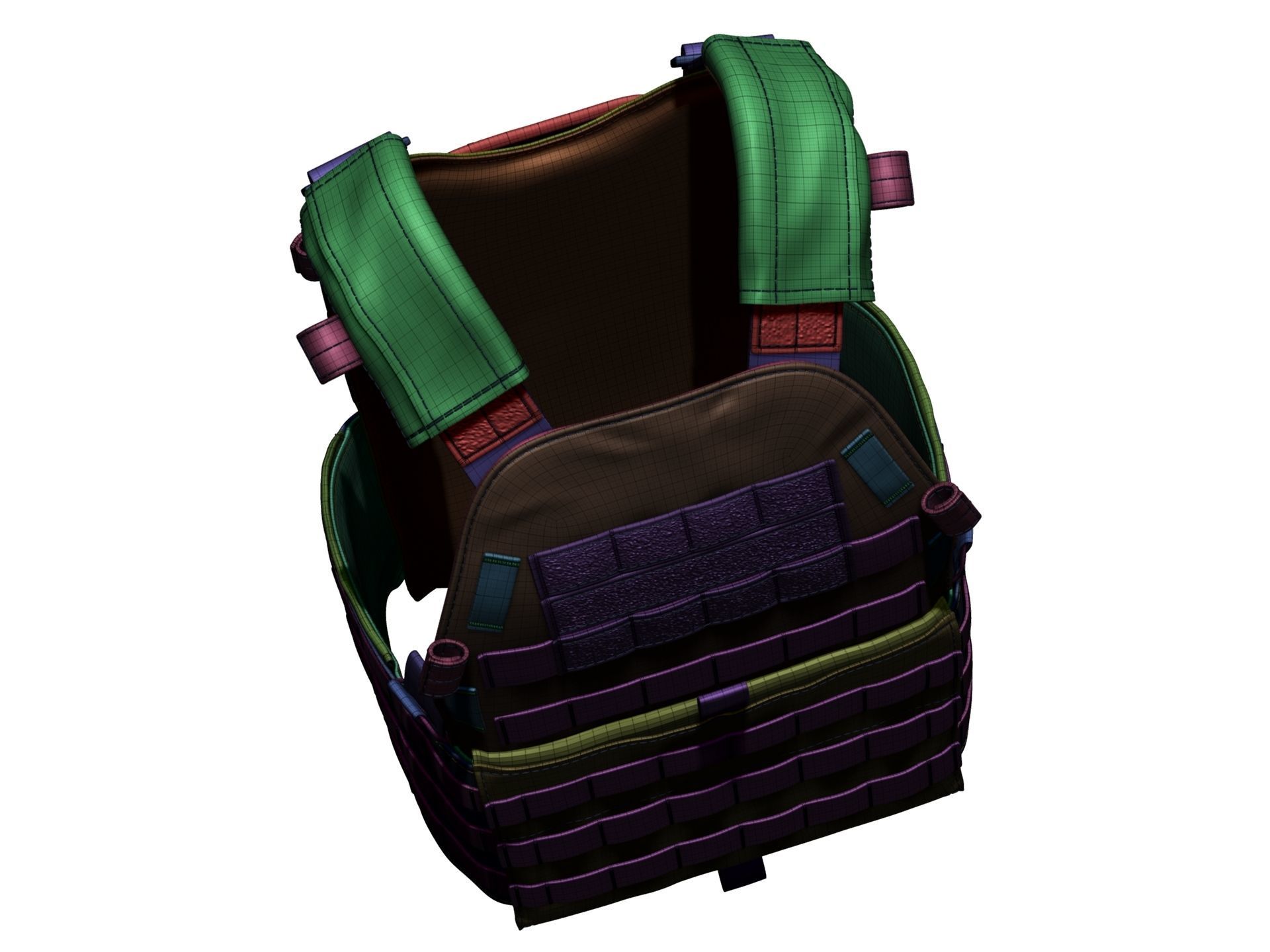 Military Bulletproof Plate Carrier Vest LBT 6094 - High Poly 3D model_22