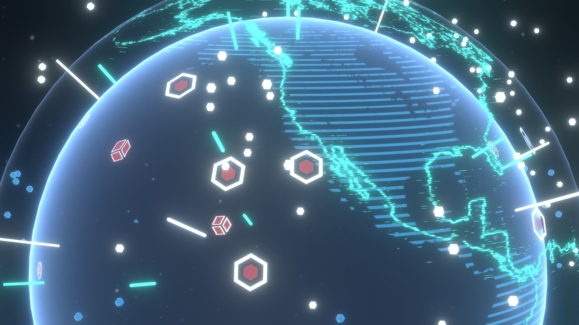 Animated Hologram Planet Earth No 3 Sci-Fi 3D Model Low-poly 3D model_4