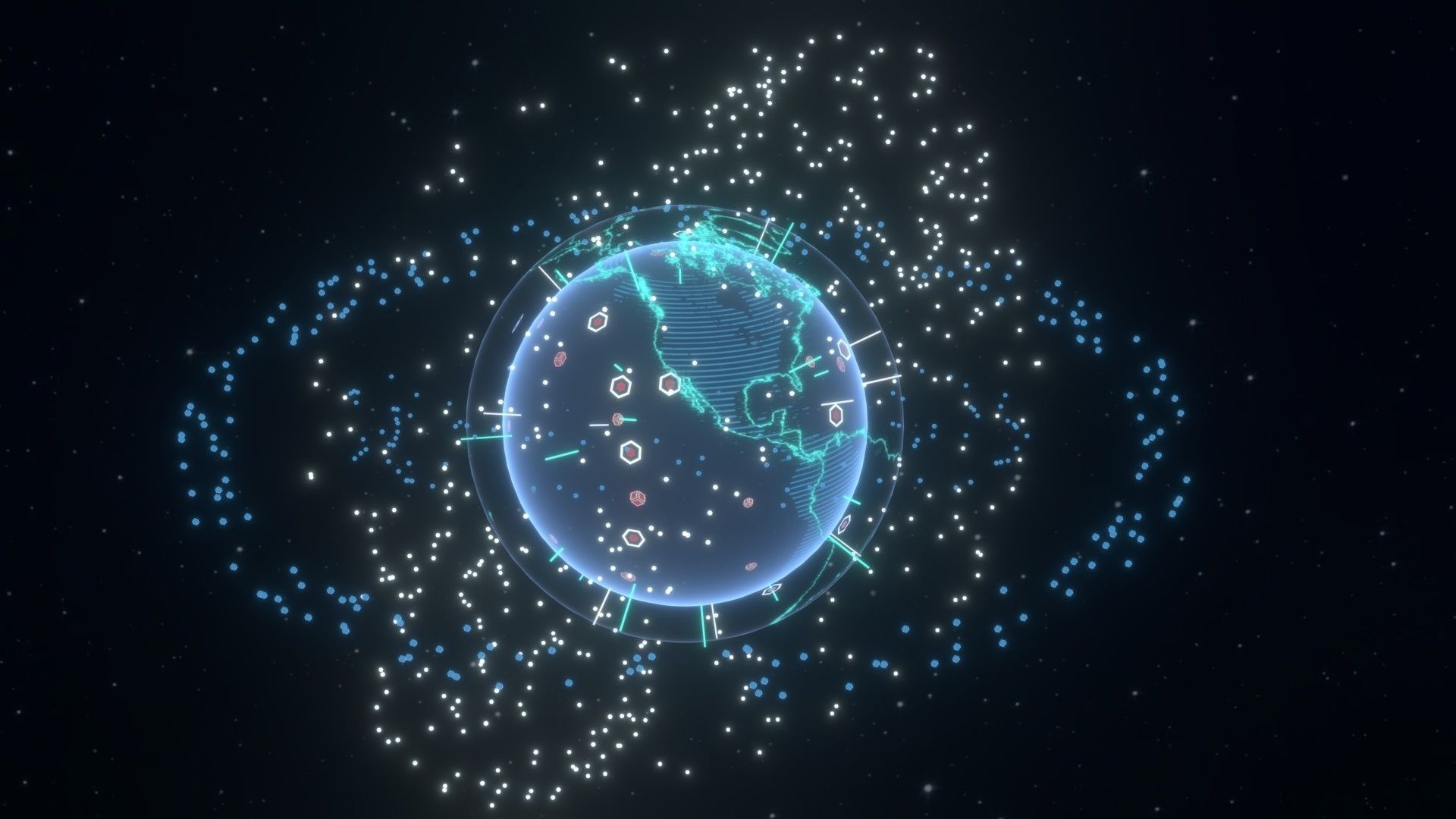 Animated Hologram Planet Earth No 3 Sci-Fi 3D Model Low-poly 3D model_13