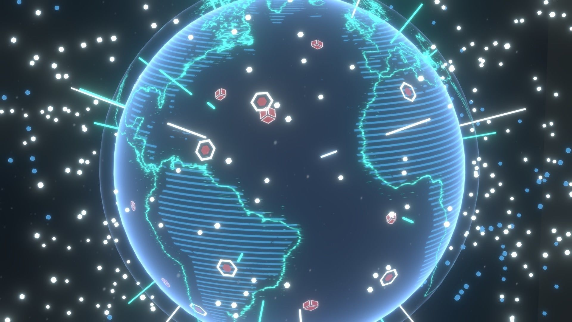 Animated Hologram Planet Earth No 3 Sci-Fi 3D Model Low-poly 3D model_2