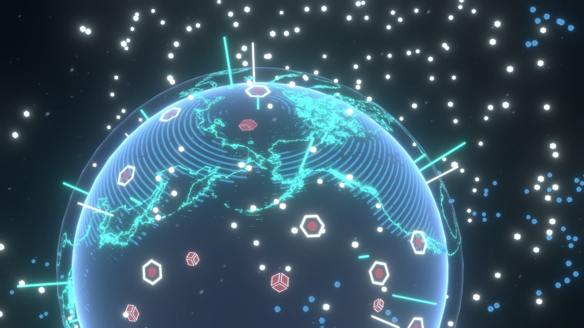 Animated Hologram Planet Earth No 3 Sci-Fi 3D Model Low-poly 3D model_15