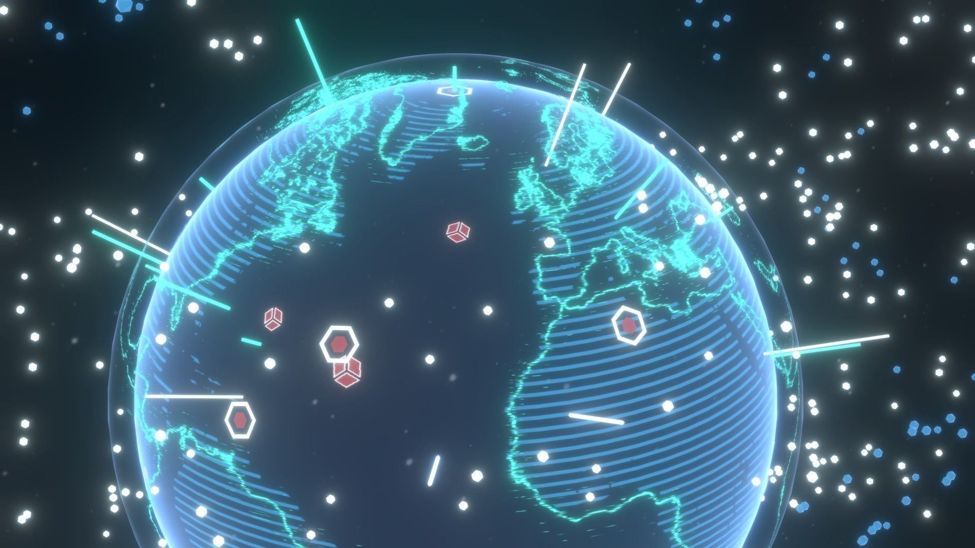 Animated Hologram Planet Earth No 3 Sci-Fi 3D Model Low-poly 3D model_11