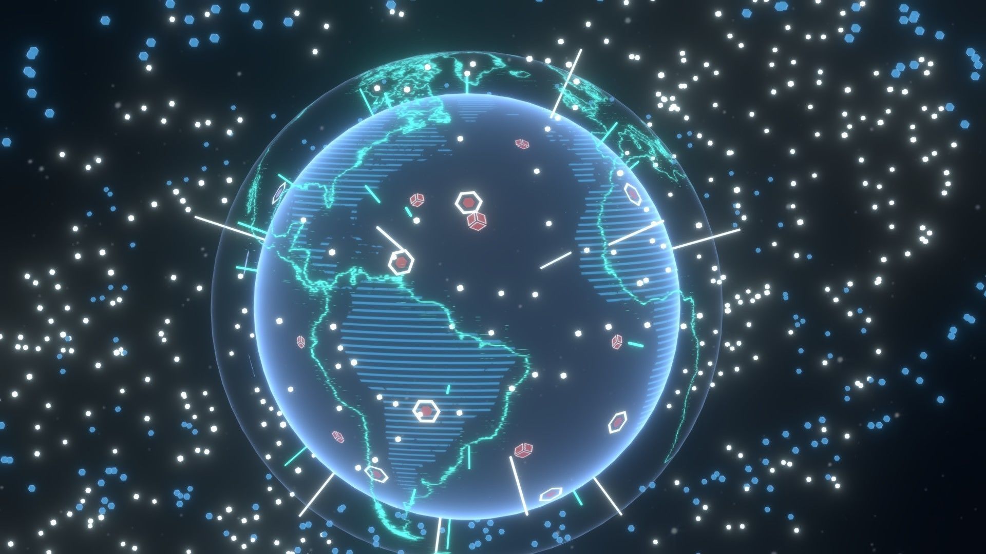 Animated Hologram Planet Earth No 3 Sci-Fi 3D Model Low-poly 3D model_6