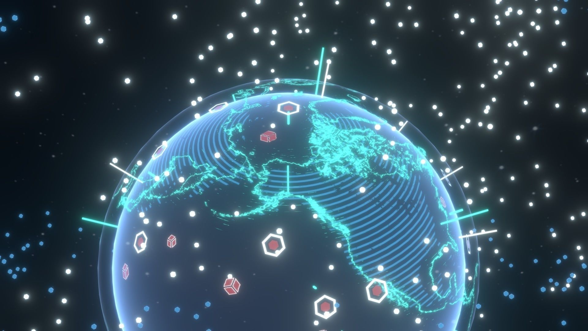 Animated Hologram Planet Earth No 3 Sci-Fi 3D Model Low-poly 3D model_5