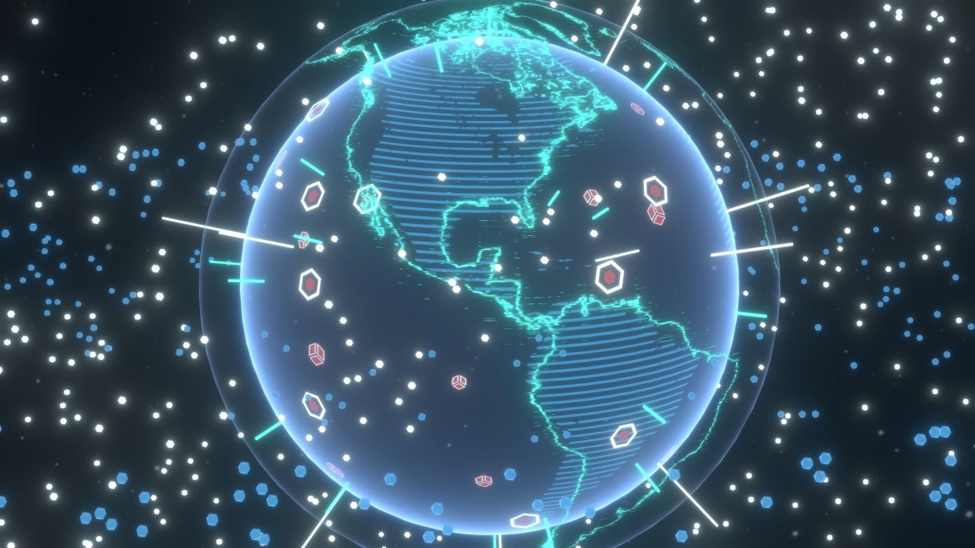 Animated Hologram Planet Earth No 3 Sci-Fi 3D Model Low-poly 3D model_3