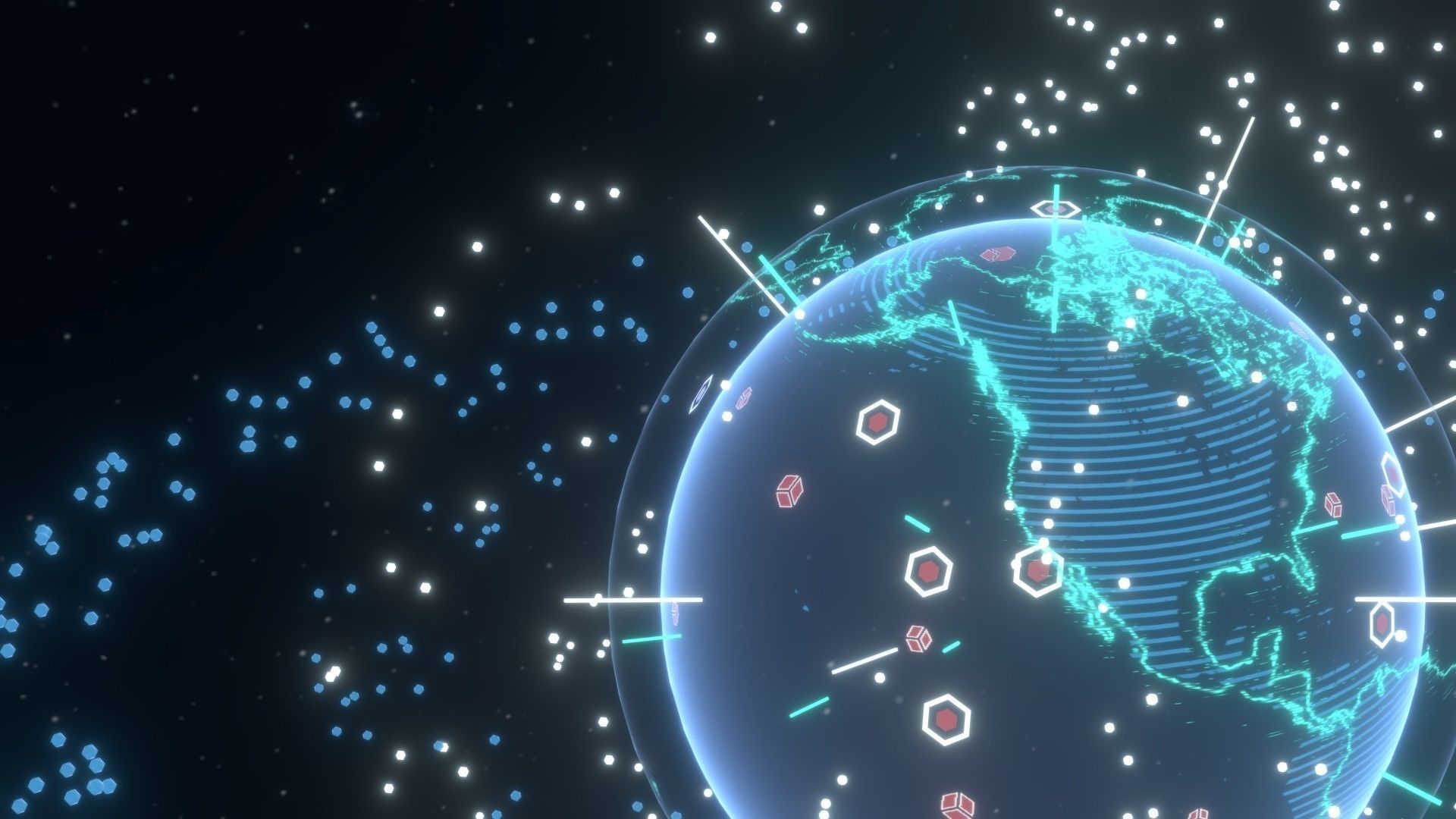 Animated Hologram Planet Earth No 3 Sci-Fi 3D Model Low-poly 3D model_9