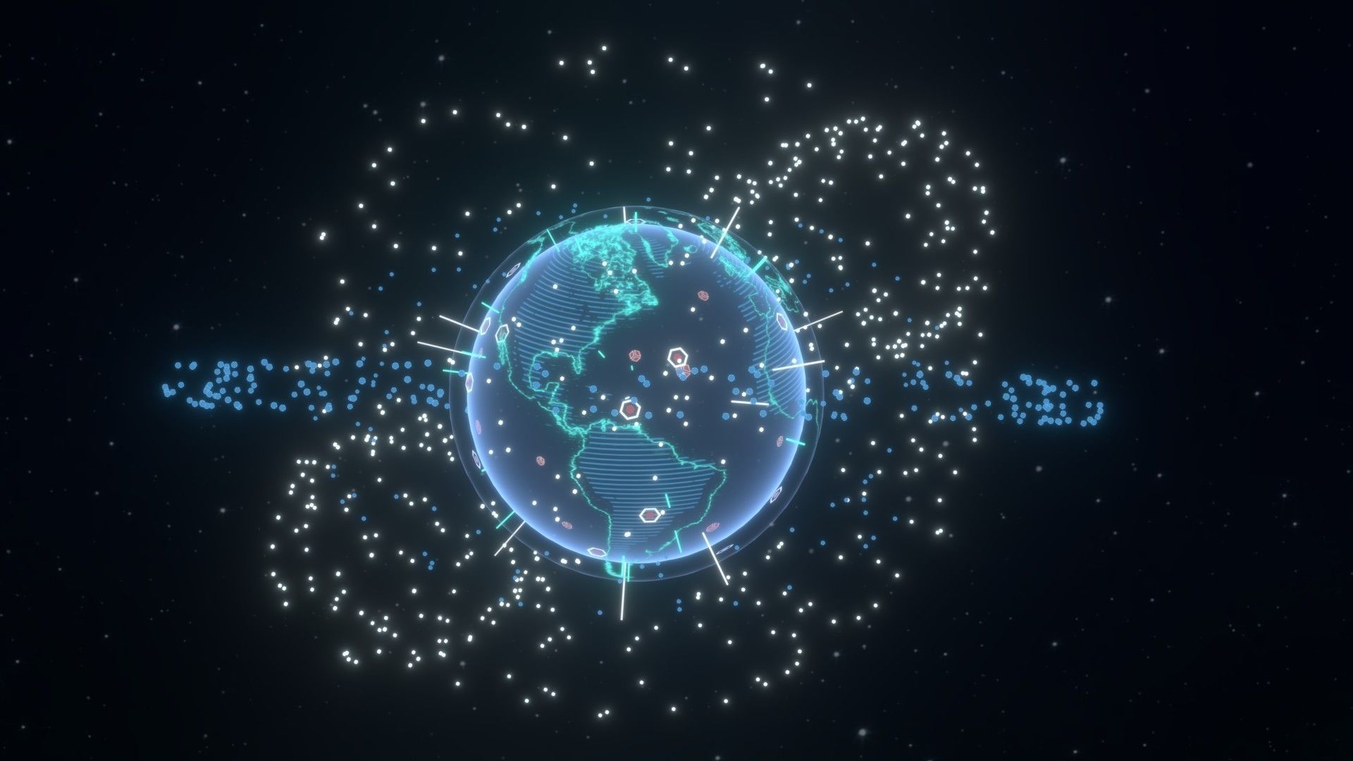 Animated Hologram Planet Earth No 3 Sci-Fi 3D Model Low-poly 3D model_12