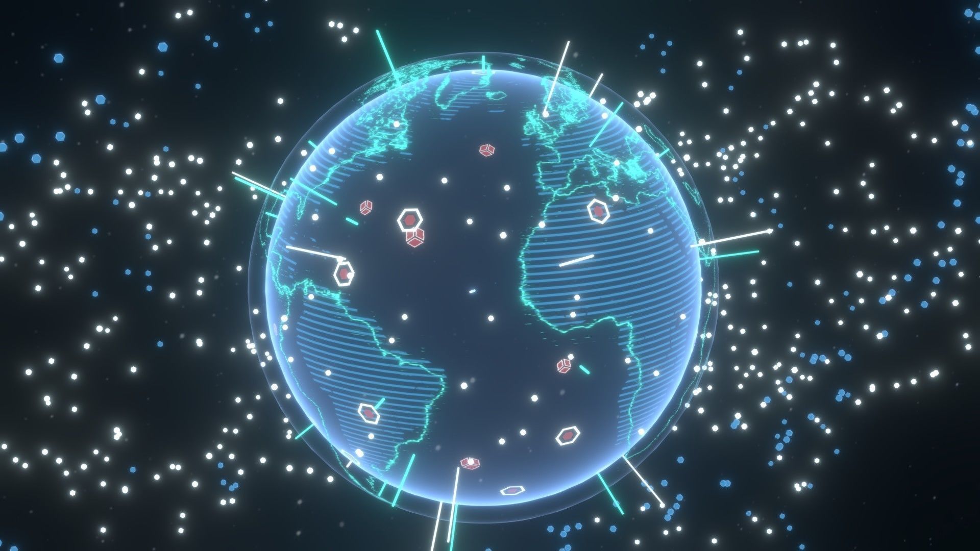 Animated Hologram Planet Earth No 3 Sci-Fi 3D Model Low-poly 3D model_17