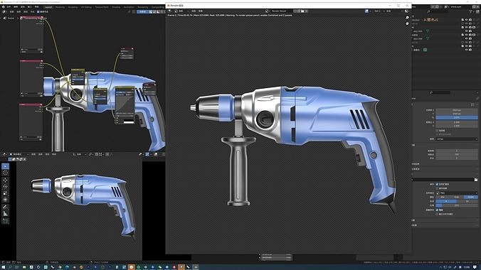 Electric drill Free 3D model
