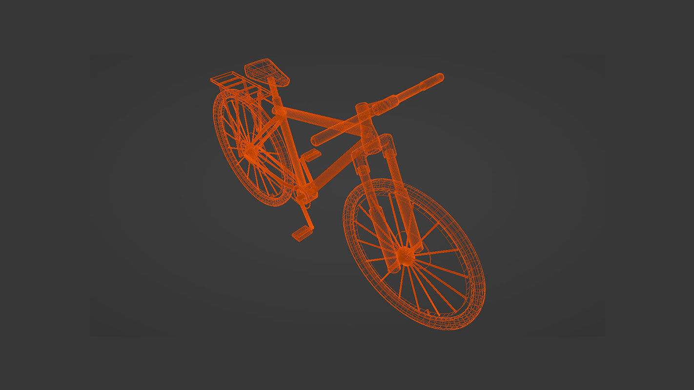 simple low poly bicycle model Low-poly 3D model_33