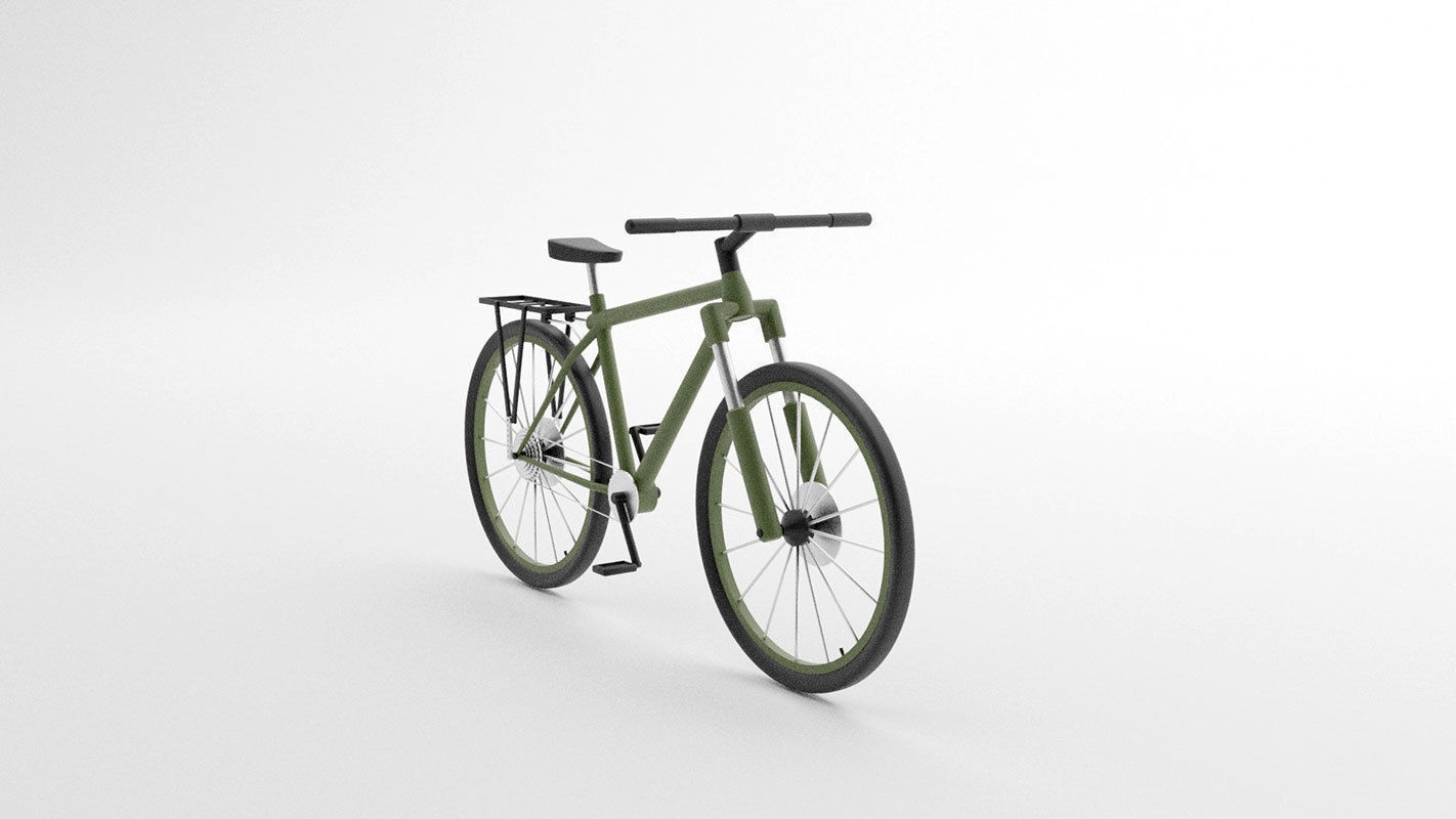 simple low poly bicycle model Low-poly 3D model_18