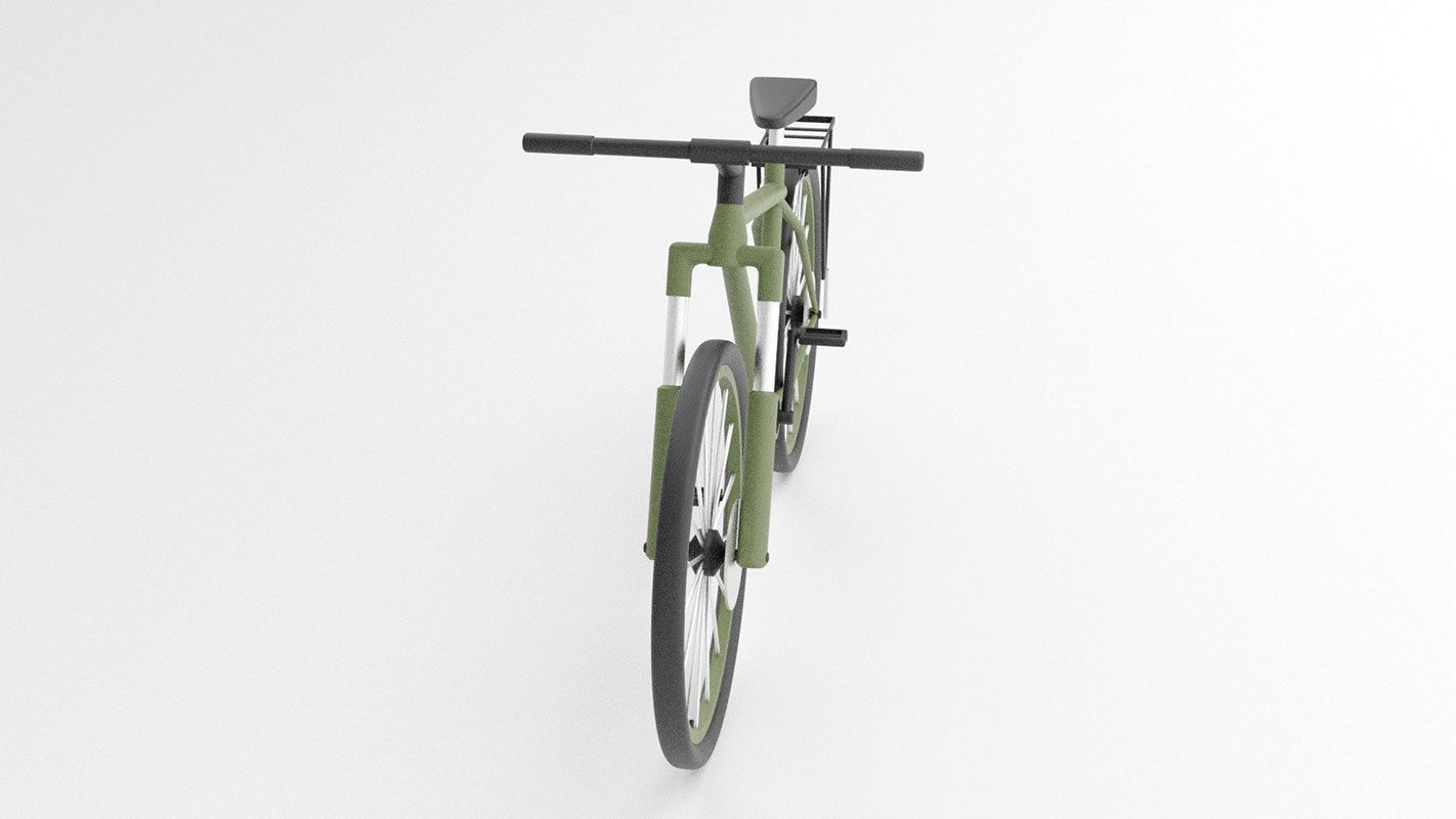 simple low poly bicycle model Low-poly 3D model_15