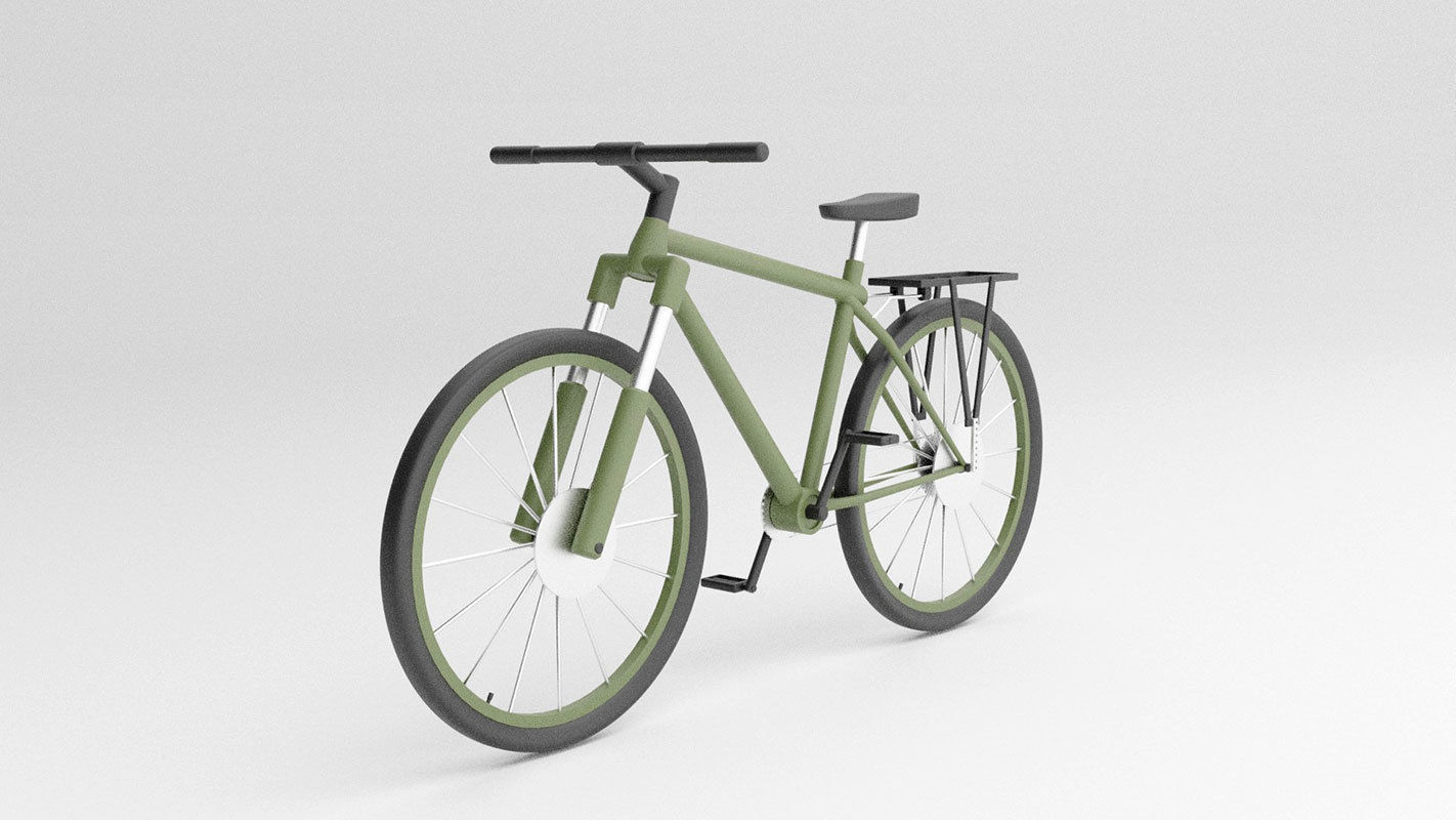 simple low poly bicycle model Low-poly 3D model_19