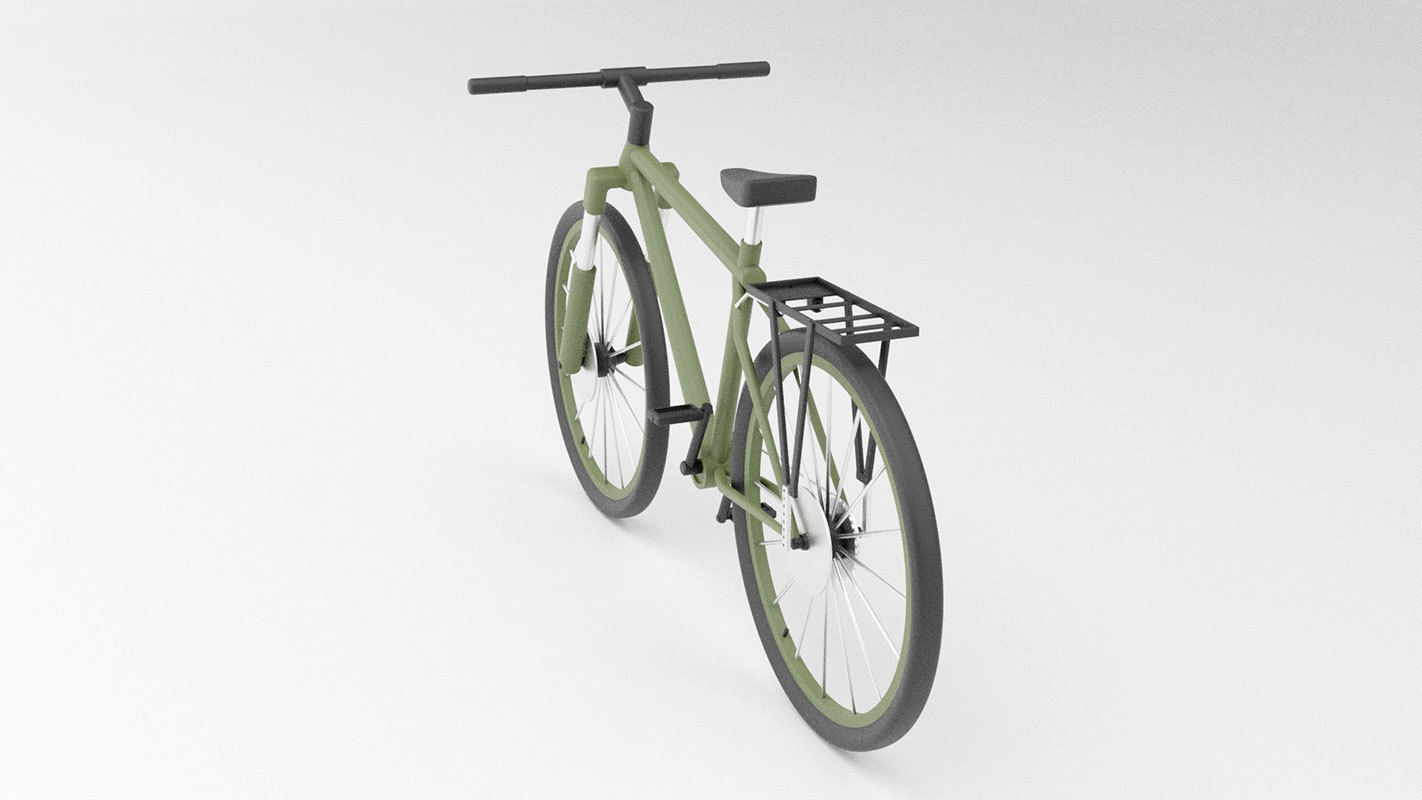 simple low poly bicycle model Low-poly 3D model_14