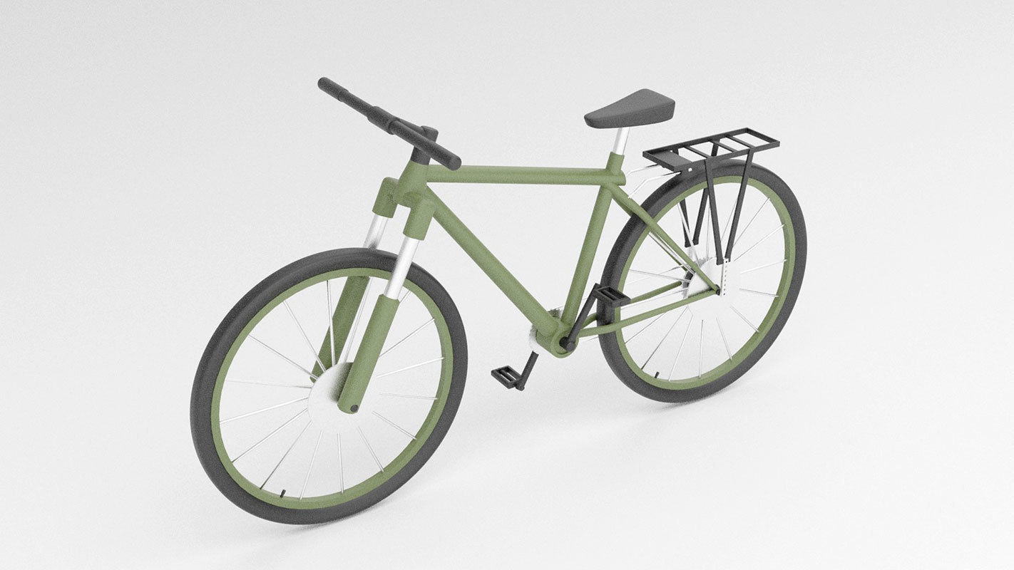 simple low poly bicycle model Low-poly 3D model_13