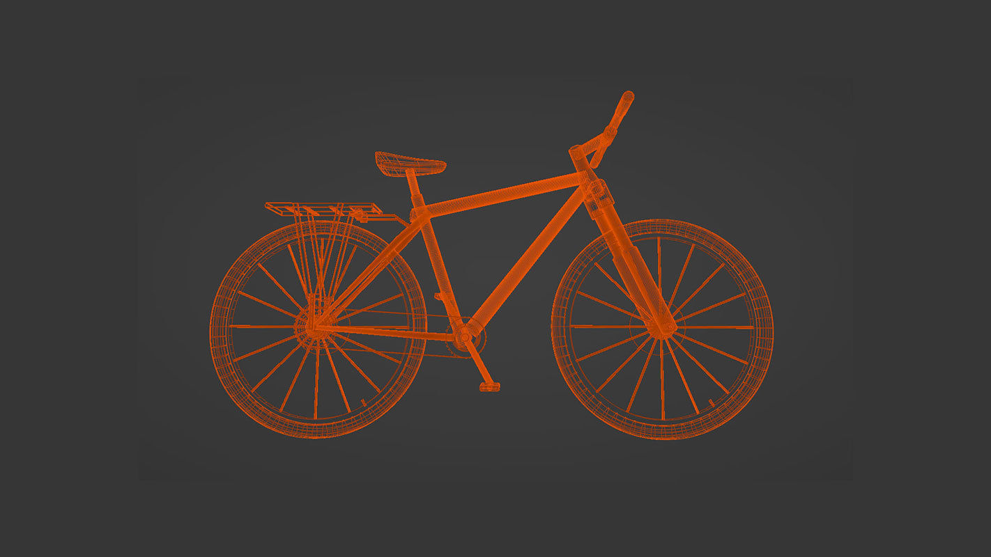 simple low poly bicycle model Low-poly 3D model_34