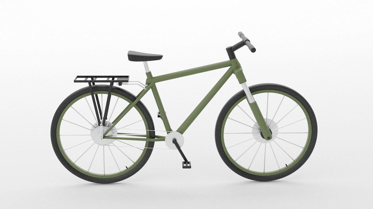 simple low poly bicycle model Low-poly 3D model_8