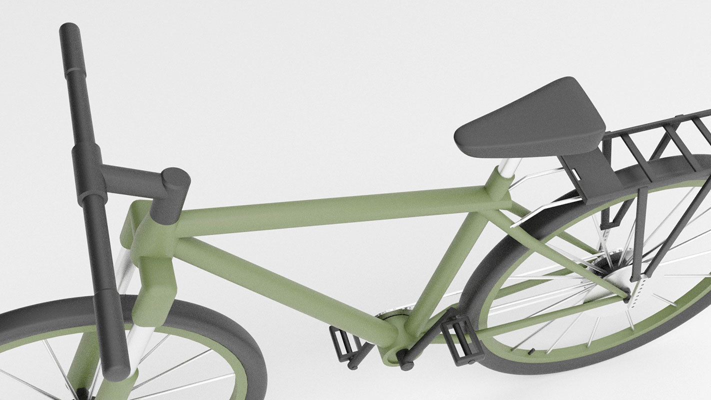 simple low poly bicycle model Low-poly 3D model_21