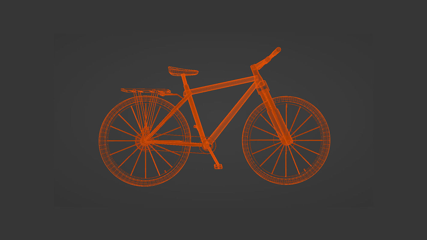 simple low poly bicycle model Low-poly 3D model_29