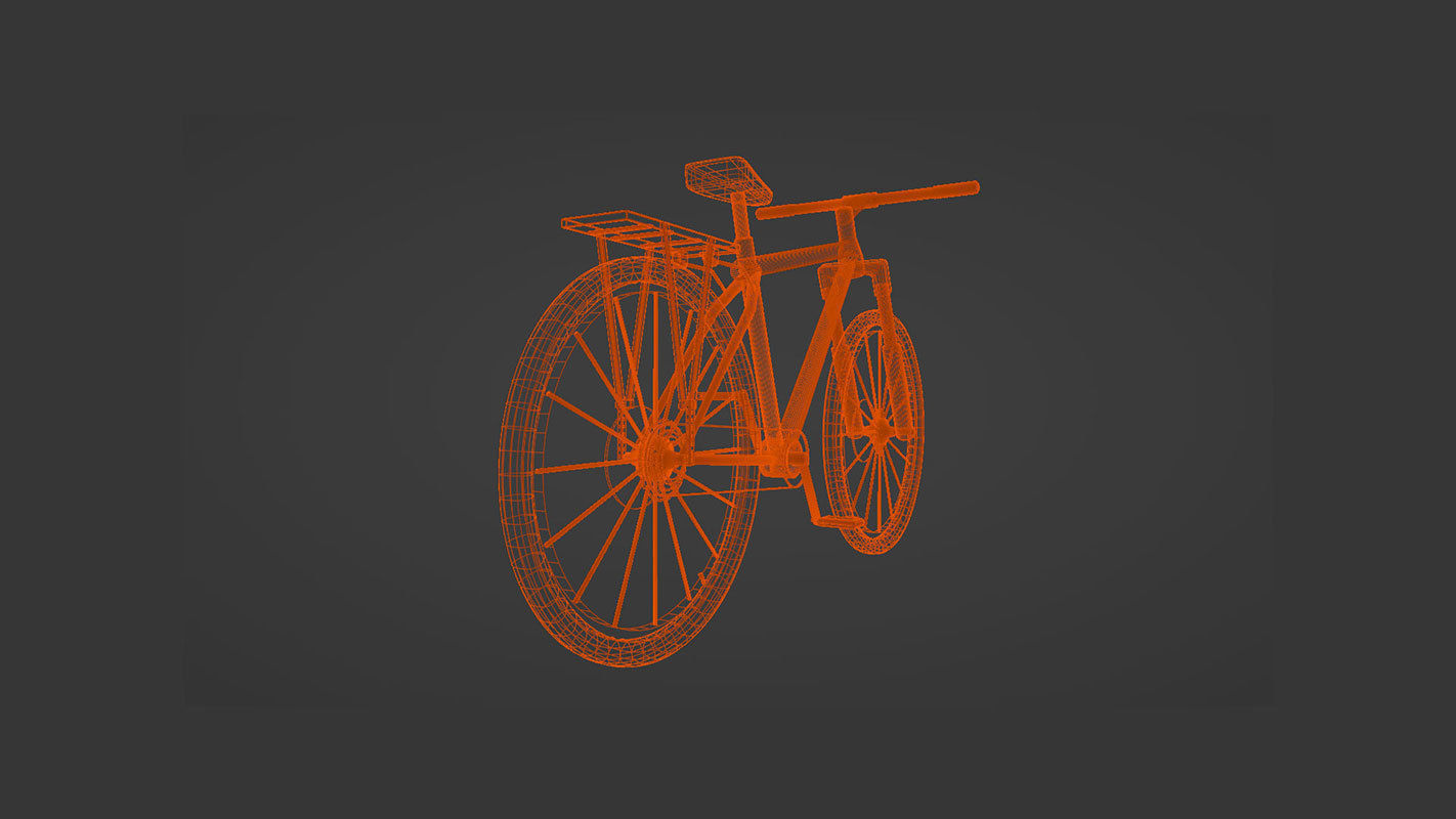simple low poly bicycle model Low-poly 3D model_30