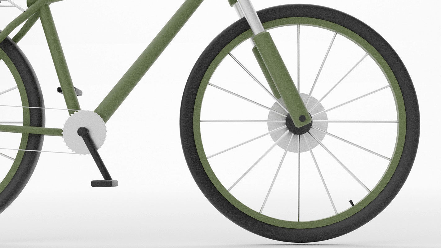 simple low poly bicycle model Low-poly 3D model_10