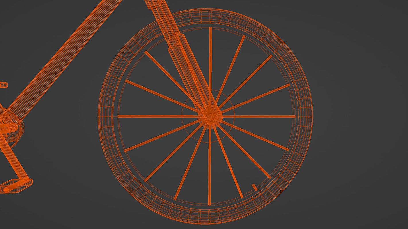 simple low poly bicycle model Low-poly 3D model_27