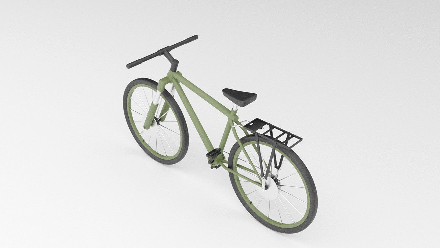 simple low poly bicycle model Low-poly 3D model_22