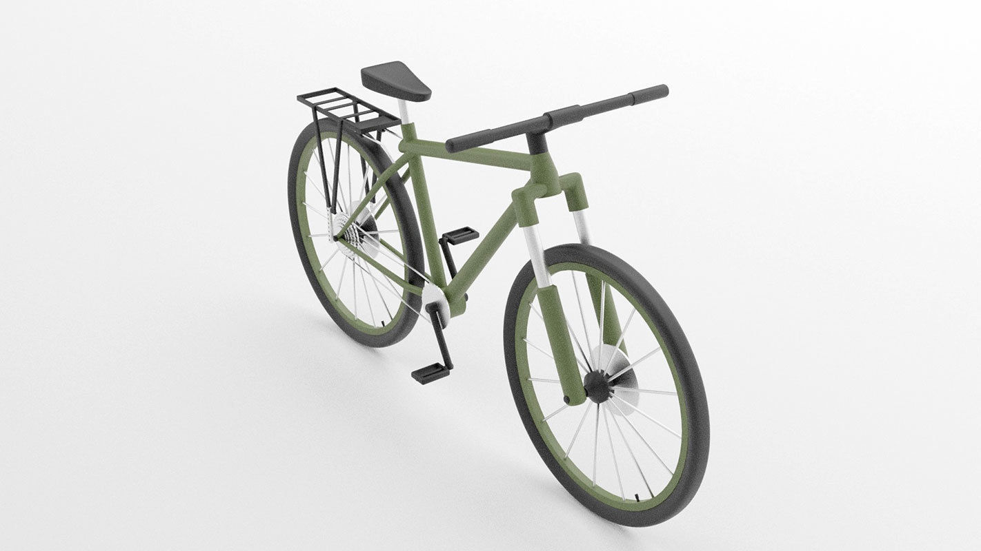 simple low poly bicycle model Low-poly 3D model_12