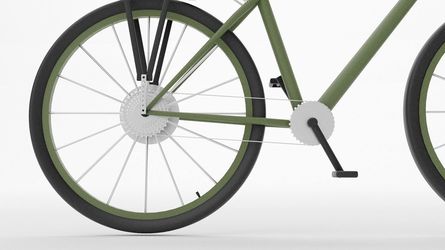 simple low poly bicycle model Low-poly 3D model_9