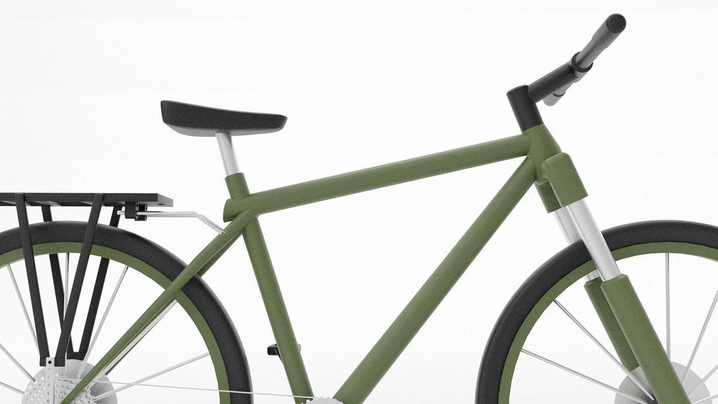 simple low poly bicycle model Low-poly 3D model_11